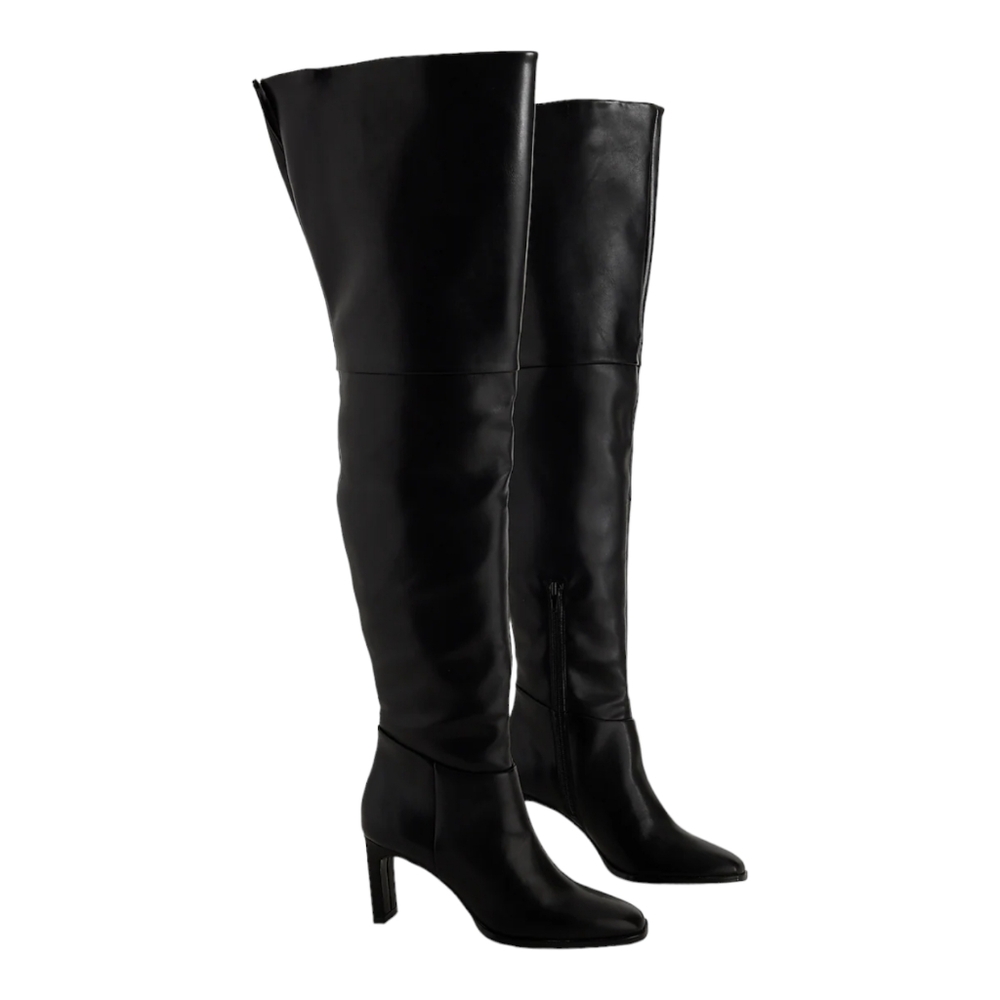 Express X Brian Atwood Over The Knee Black Heeled Boots Womens Size 6